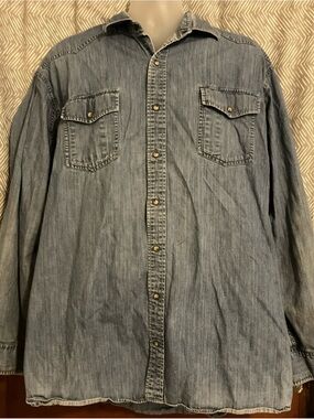 duluth trading company denim shirt mens XL tall